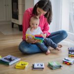 mom kid reading books